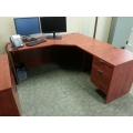 Heartwood Autumn Maple Single Ped L Suite Desk